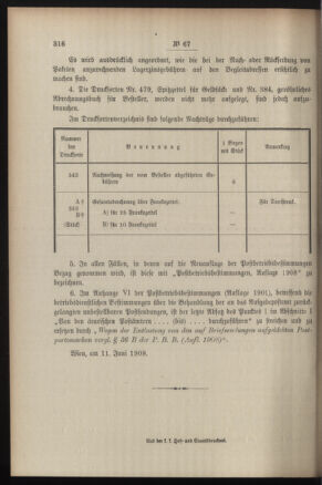 Post- und Telegraphen-Verordnungsblatt für das Verwaltungsgebiet des K.-K. Handelsministeriums 19080617 Seite: 10