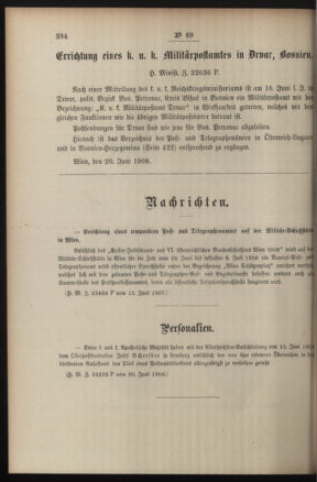 Post- und Telegraphen-Verordnungsblatt für das Verwaltungsgebiet des K.-K. Handelsministeriums 19080626 Seite: 14