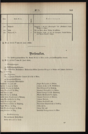 Post- und Telegraphen-Verordnungsblatt für das Verwaltungsgebiet des K.-K. Handelsministeriums 19080701 Seite: 3