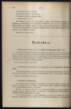 Post- und Telegraphen-Verordnungsblatt für das Verwaltungsgebiet des K.-K. Handelsministeriums 19080704 Seite: 2