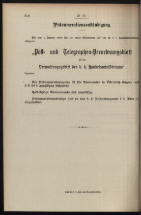 Post- und Telegraphen-Verordnungsblatt für das Verwaltungsgebiet des K.-K. Handelsministeriums 19080704 Seite: 4