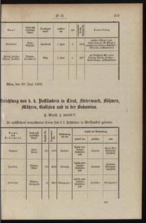 Post- und Telegraphen-Verordnungsblatt für das Verwaltungsgebiet des K.-K. Handelsministeriums 19080708 Seite: 3