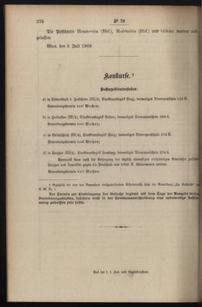 Post- und Telegraphen-Verordnungsblatt für das Verwaltungsgebiet des K.-K. Handelsministeriums 19080716 Seite: 4