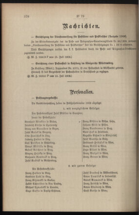 Post- und Telegraphen-Verordnungsblatt für das Verwaltungsgebiet des K.-K. Handelsministeriums 19080720 Seite: 2