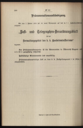 Post- und Telegraphen-Verordnungsblatt für das Verwaltungsgebiet des K.-K. Handelsministeriums 19080723 Seite: 4