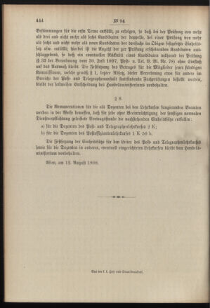 Post- und Telegraphen-Verordnungsblatt für das Verwaltungsgebiet des K.-K. Handelsministeriums 19080826 Seite: 4