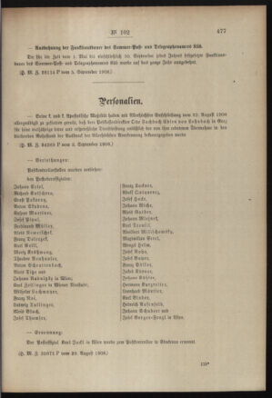 Post- und Telegraphen-Verordnungsblatt für das Verwaltungsgebiet des K.-K. Handelsministeriums 19080914 Seite: 3