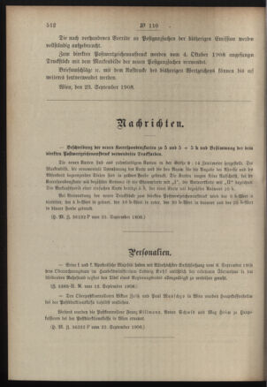 Post- und Telegraphen-Verordnungsblatt für das Verwaltungsgebiet des K.-K. Handelsministeriums 19081001 Seite: 6