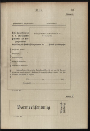 Post- und Telegraphen-Verordnungsblatt für das Verwaltungsgebiet des K.-K. Handelsministeriums 19081007 Seite: 7