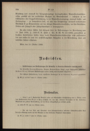 Post- und Telegraphen-Verordnungsblatt für das Verwaltungsgebiet des K.-K. Handelsministeriums 19081023 Seite: 2