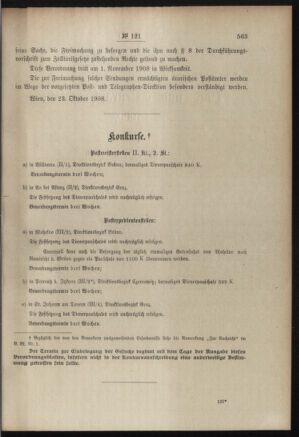 Post- und Telegraphen-Verordnungsblatt für das Verwaltungsgebiet des K.-K. Handelsministeriums 19081027 Seite: 3