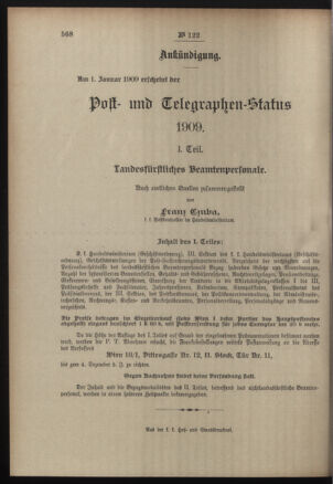 Post- und Telegraphen-Verordnungsblatt für das Verwaltungsgebiet des K.-K. Handelsministeriums 19081030 Seite: 4