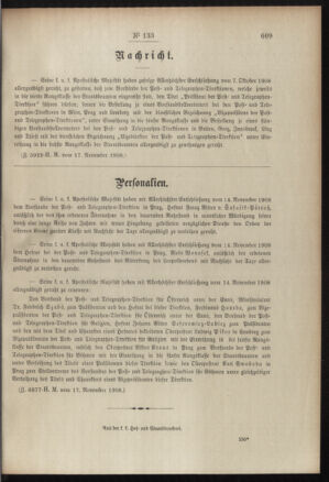 Post- und Telegraphen-Verordnungsblatt für das Verwaltungsgebiet des K.-K. Handelsministeriums 19081120 Seite: 7