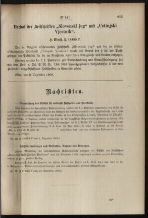 Post- und Telegraphen-Verordnungsblatt für das Verwaltungsgebiet des K.-K. Handelsministeriums 19081210 Seite: 3