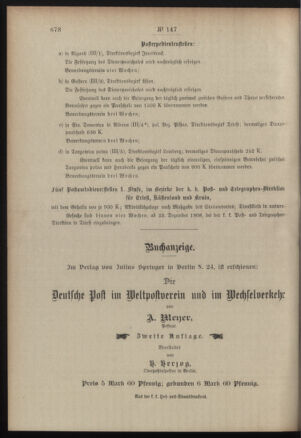 Post- und Telegraphen-Verordnungsblatt für das Verwaltungsgebiet des K.-K. Handelsministeriums 19081224 Seite: 8