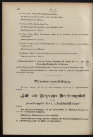 Post- und Telegraphen-Verordnungsblatt für das Verwaltungsgebiet des K.-K. Handelsministeriums 19081231 Seite: 10