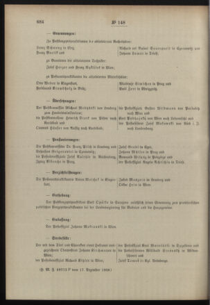 Post- und Telegraphen-Verordnungsblatt für das Verwaltungsgebiet des K.-K. Handelsministeriums 19081231 Seite: 6