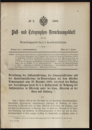 Post- und Telegraphen-Verordnungsblatt für das Verwaltungsgebiet des K.-K. Handelsministeriums