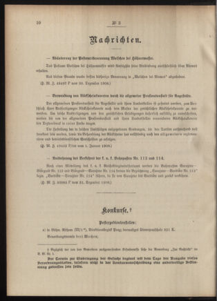 Post- und Telegraphen-Verordnungsblatt für das Verwaltungsgebiet des K.-K. Handelsministeriums 19090108 Seite: 2