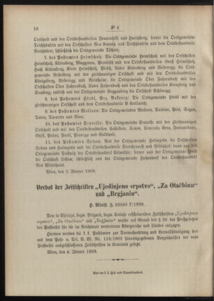 Post- und Telegraphen-Verordnungsblatt für das Verwaltungsgebiet des K.-K. Handelsministeriums 19090109 Seite: 4