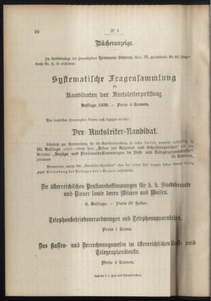 Post- und Telegraphen-Verordnungsblatt für das Verwaltungsgebiet des K.-K. Handelsministeriums 19090112 Seite: 4