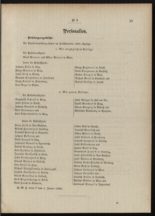 Post- und Telegraphen-Verordnungsblatt für das Verwaltungsgebiet des K.-K. Handelsministeriums 19090121 Seite: 7