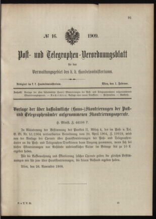 Post- und Telegraphen-Verordnungsblatt für das Verwaltungsgebiet des K.-K. Handelsministeriums