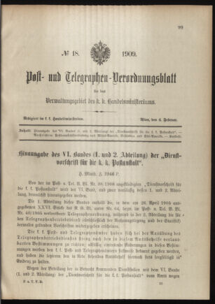 Post- und Telegraphen-Verordnungsblatt für das Verwaltungsgebiet des K.-K. Handelsministeriums