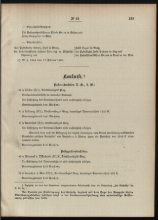 Post- und Telegraphen-Verordnungsblatt für das Verwaltungsgebiet des K.-K. Handelsministeriums 19090223 Seite: 7