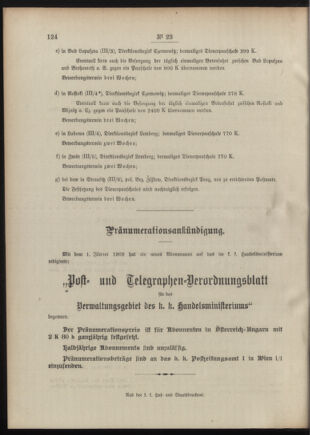 Post- und Telegraphen-Verordnungsblatt für das Verwaltungsgebiet des K.-K. Handelsministeriums 19090223 Seite: 8