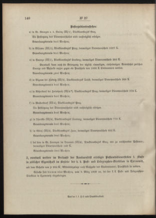 Post- und Telegraphen-Verordnungsblatt für das Verwaltungsgebiet des K.-K. Handelsministeriums 19090309 Seite: 4