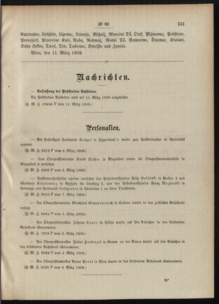 Post- und Telegraphen-Verordnungsblatt für das Verwaltungsgebiet des K.-K. Handelsministeriums 19090317 Seite: 3