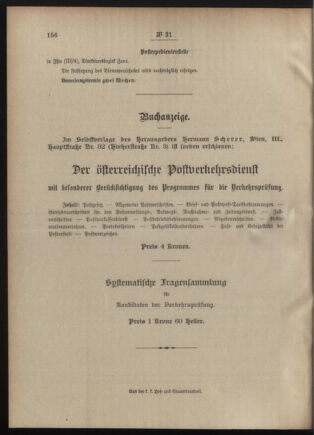 Post- und Telegraphen-Verordnungsblatt für das Verwaltungsgebiet des K.-K. Handelsministeriums 19090318 Seite: 4