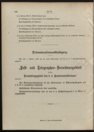 Post- und Telegraphen-Verordnungsblatt für das Verwaltungsgebiet des K.-K. Handelsministeriums 19090402 Seite: 4