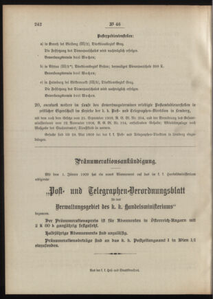 Post- und Telegraphen-Verordnungsblatt für das Verwaltungsgebiet des K.-K. Handelsministeriums 19090428 Seite: 4