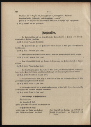 Post- und Telegraphen-Verordnungsblatt für das Verwaltungsgebiet des K.-K. Handelsministeriums 19090703 Seite: 2