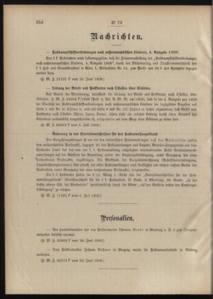 Post- und Telegraphen-Verordnungsblatt für das Verwaltungsgebiet des K.-K. Handelsministeriums 19090709 Seite: 2