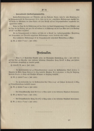 Post- und Telegraphen-Verordnungsblatt für das Verwaltungsgebiet des K.-K. Handelsministeriums 19090715 Seite: 3