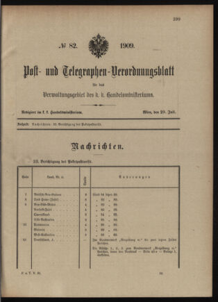 Post- und Telegraphen-Verordnungsblatt für das Verwaltungsgebiet des K.-K. Handelsministeriums