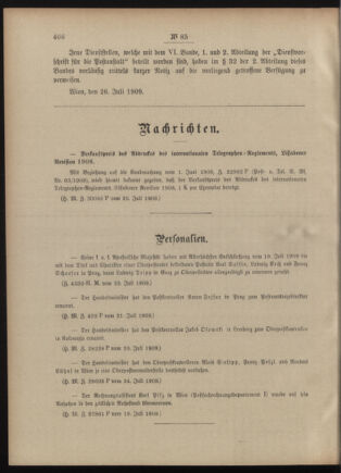 Post- und Telegraphen-Verordnungsblatt für das Verwaltungsgebiet des K.-K. Handelsministeriums 19090731 Seite: 2