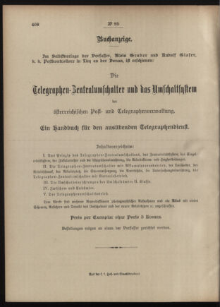 Post- und Telegraphen-Verordnungsblatt für das Verwaltungsgebiet des K.-K. Handelsministeriums 19090731 Seite: 4