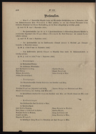 Post- und Telegraphen-Verordnungsblatt für das Verwaltungsgebiet des K.-K. Handelsministeriums 19090921 Seite: 2