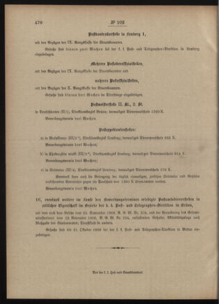 Post- und Telegraphen-Verordnungsblatt für das Verwaltungsgebiet des K.-K. Handelsministeriums 19090921 Seite: 4