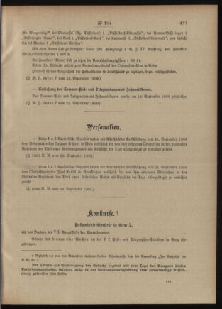 Post- und Telegraphen-Verordnungsblatt für das Verwaltungsgebiet des K.-K. Handelsministeriums 19090928 Seite: 3