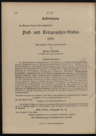 Post- und Telegraphen-Verordnungsblatt für das Verwaltungsgebiet des K.-K. Handelsministeriums 19091022 Seite: 4