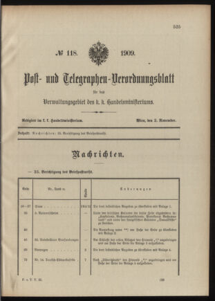 Post- und Telegraphen-Verordnungsblatt für das Verwaltungsgebiet des K.-K. Handelsministeriums