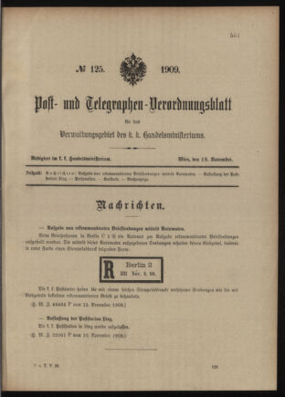 Post- und Telegraphen-Verordnungsblatt für das Verwaltungsgebiet des K.-K. Handelsministeriums