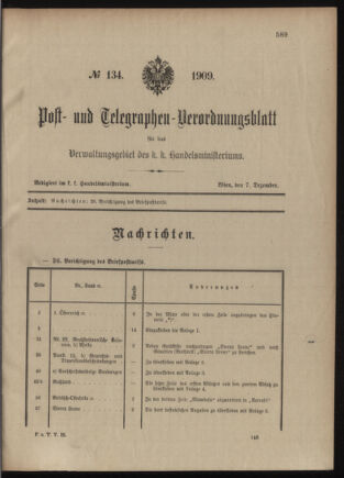 Post- und Telegraphen-Verordnungsblatt für das Verwaltungsgebiet des K.-K. Handelsministeriums