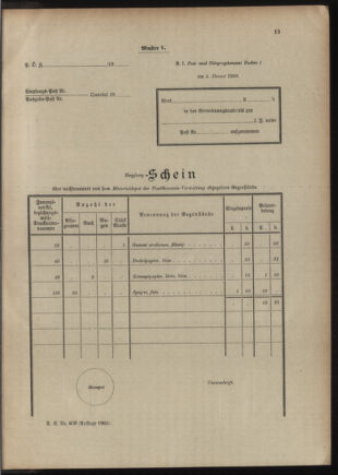 Post- und Telegraphen-Verordnungsblatt für das Verwaltungsgebiet des K.-K. Handelsministeriums 1909bl04 Seite: 233