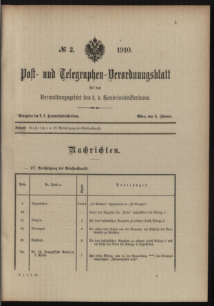 Post- und Telegraphen-Verordnungsblatt für das Verwaltungsgebiet des K.-K. Handelsministeriums